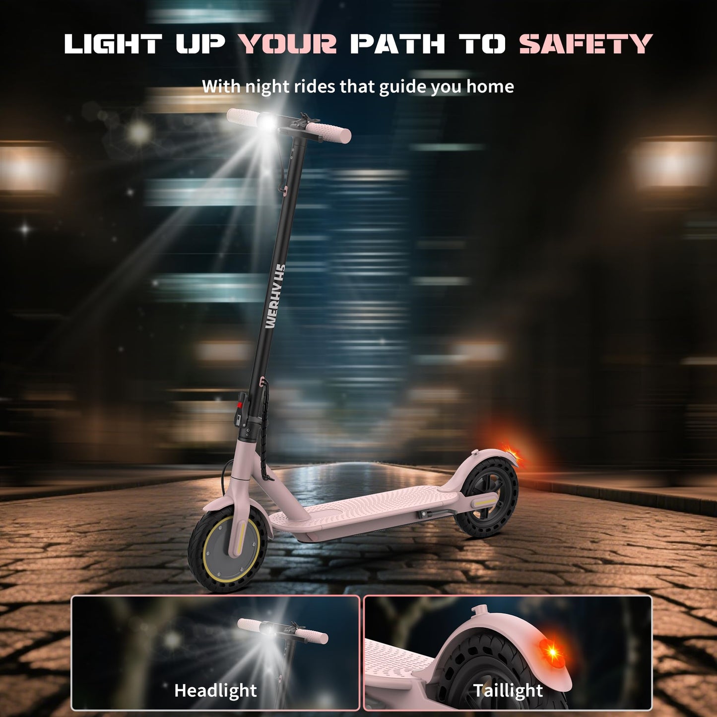 Electric Scooter, 350W Motor & 8.5" Solid Tires, Up to 19 MPH & 15 Miles Rang, Foldable Commuter E Scooter for Adults & Teens