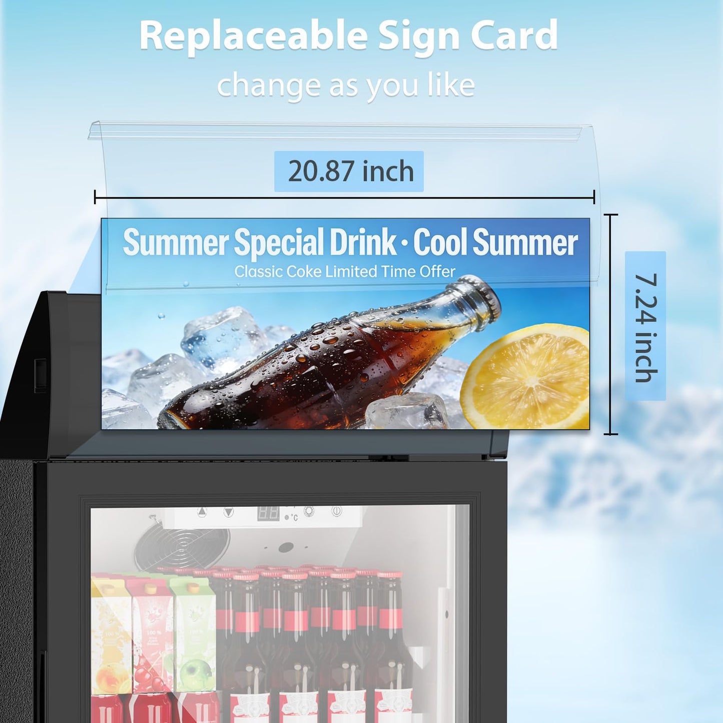 COWSAR Beverage Refrigerator Cooler, Freestanding 145 Can Beverage Refrigerator with Smart Temperature Control，6 CU FT Quiet Fridge with Lightbox for Bar, Office, Restaurant or Home, Black