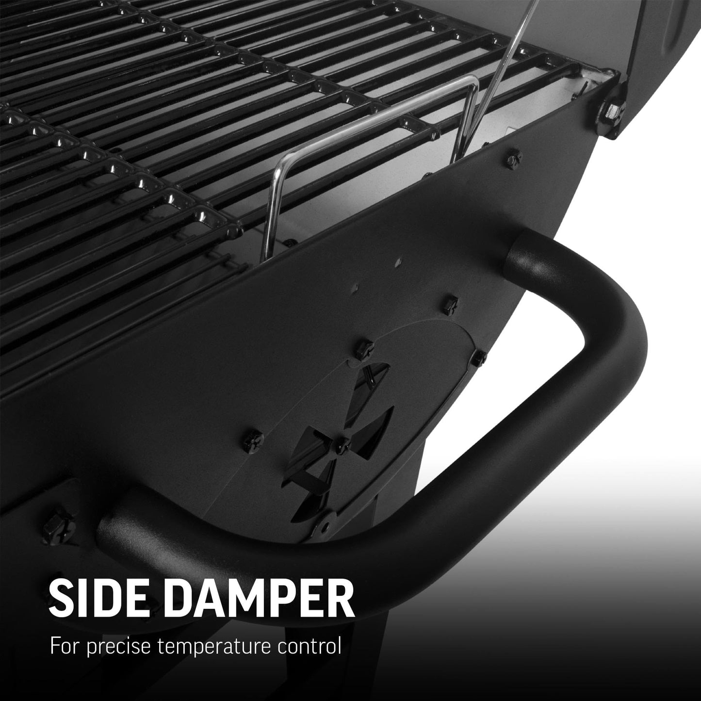 Char-Griller® Dual-Function 2-Burner 24,000 BTU Propane Gas and Charcoal Combination Grill and Smoker with 870 Cooking Square Inches in Black, Model E5030