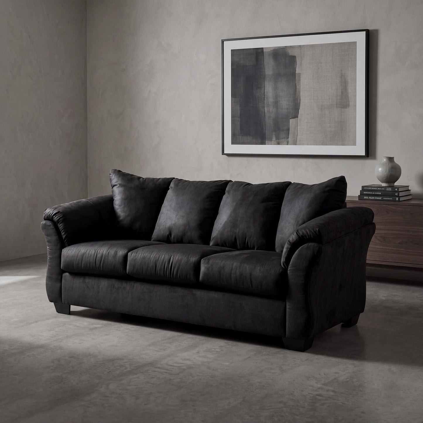 Signature Design by Ashley Darcy Classic Contemporary Sofa, Black