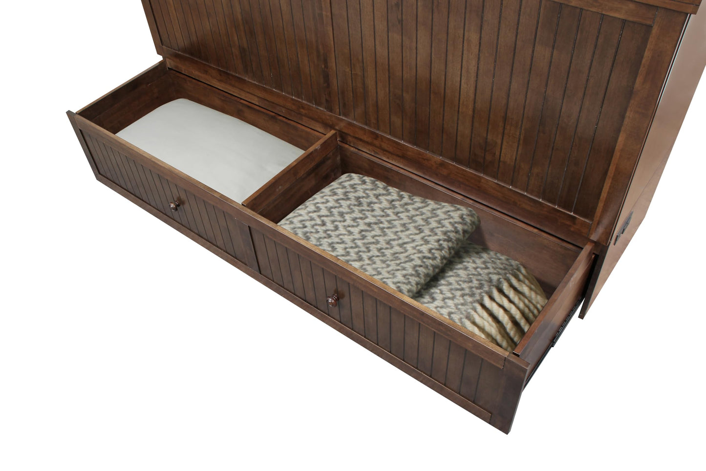 Mega Solutions Murphybedz Tuscany Murphy Cabinet Chest Bed with Charging Station 6 Inch (Tobacco, King)