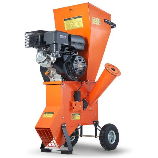 VEVOR Wood Chipper Shredder Mulcher, 12 HP Heavy Duty Gas Powered, 2” Max Diameter 420cc 8.6 kW Engine Woodchipper, Fast Wood Chipping Chopping for Forestry, Gardens, Landscaping, EPA Listed