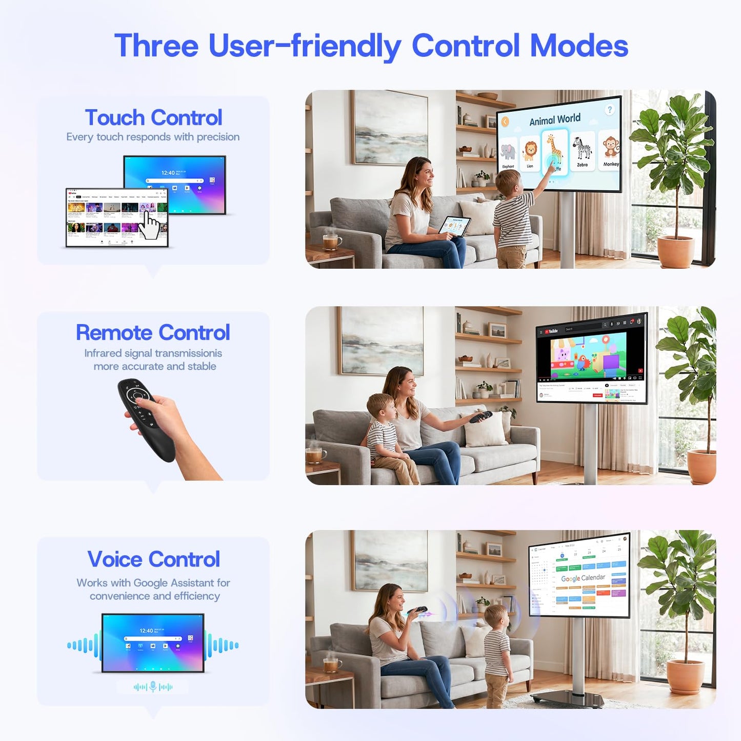 JAV Smart Board 43 Inch, Interactive Whiteboard with EDLA Certified for Office and Classroom, Digital Whiteboard Rotating Touchscreen Android 14 8+128GB (Board Only)