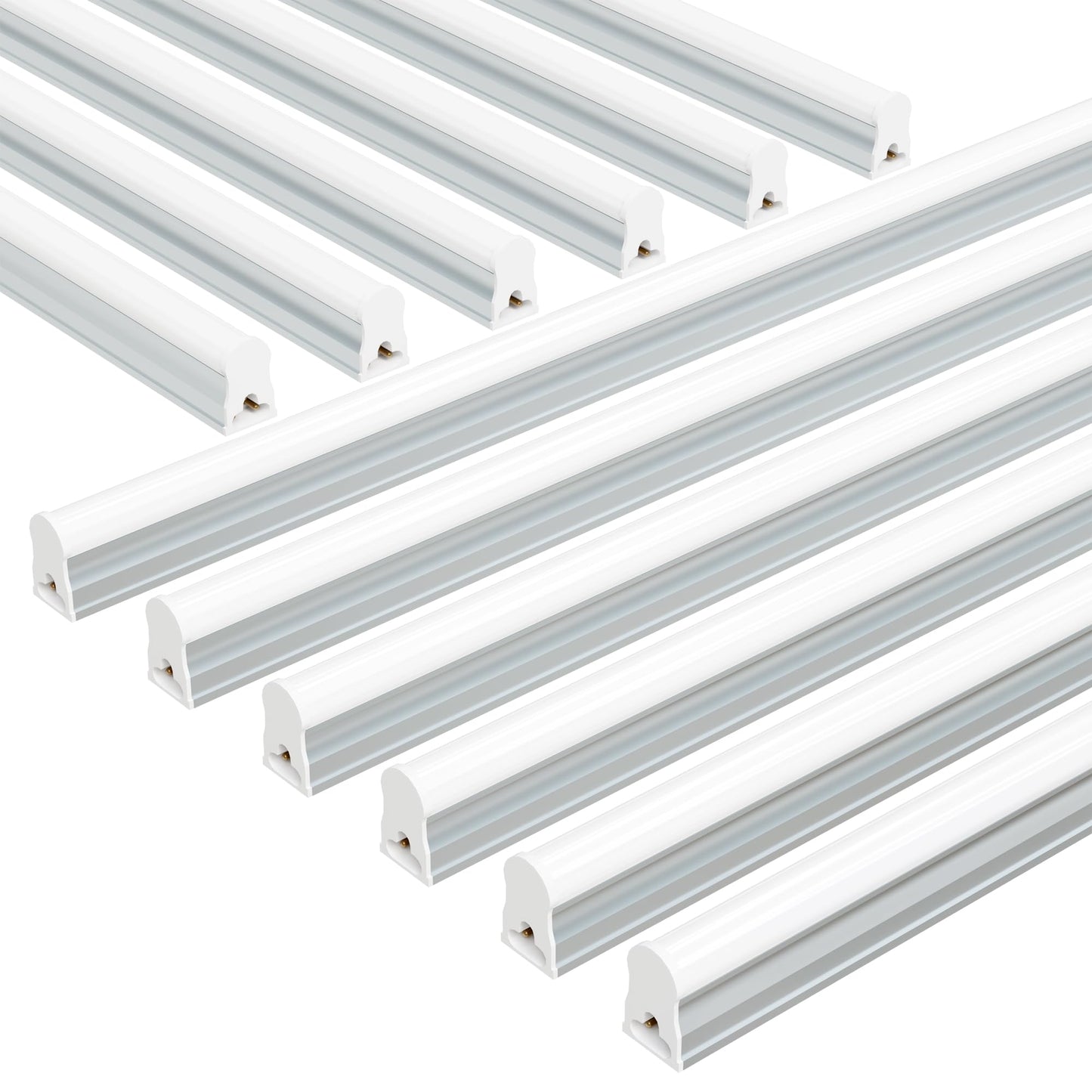 Ensenior T5 LED Shop Lights, 4FT 2000LM, 6500K White, 20W Linkable Fixture, Pack of 12, Aluminum