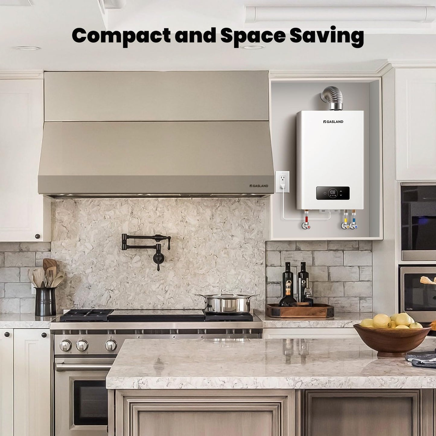 GASLAND Gasmart C 2.64 GPM Indoor Propane Gas Tankless Water Heater - 68,000 BTU Residential On-Demand System for Multiple Points of Use, 120 Volt, CS264LP