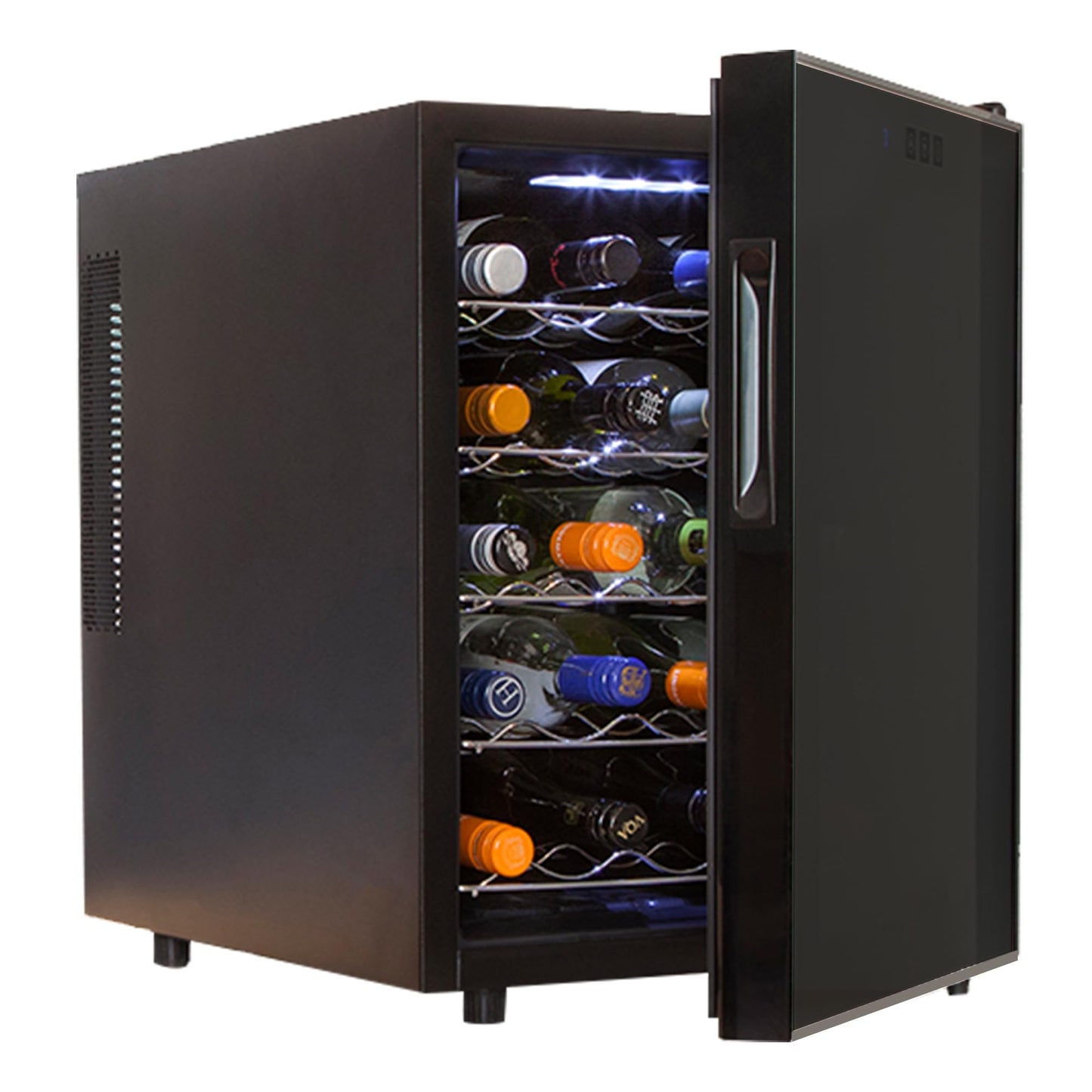 Koolatron 20 Bottle Wine Fridge – Freestanding Wine Cooler with Glass Door, 1.7 Cu Ft (48L), Beverage Can Refrigerator, Digital Temperature Control, Ideal for White, Red & Sparkling Wine, Champagne