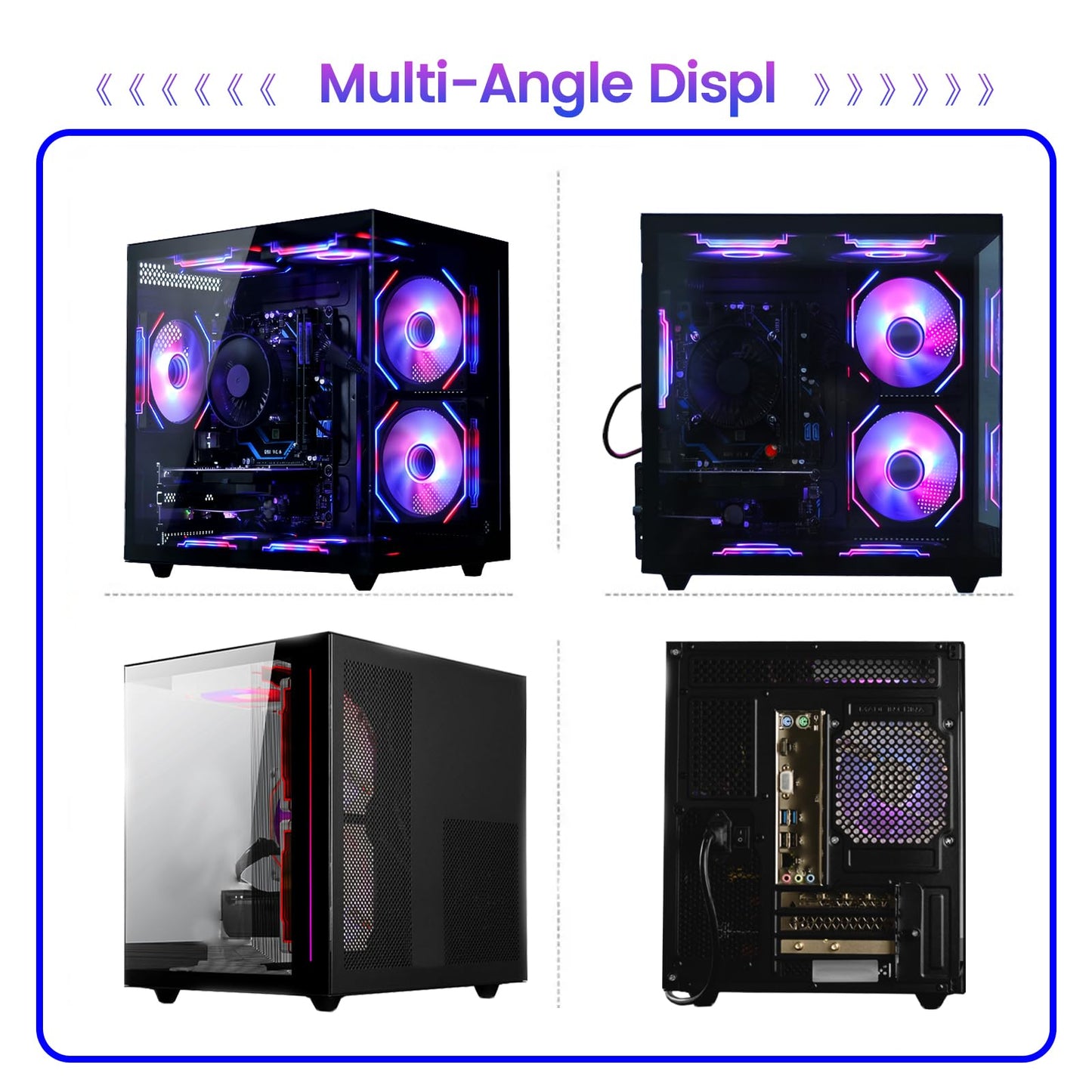 suevery Prebuilt Gaming PC Desktop, Ryzen 5 6-Core 3.6GHz Up to 4.1GHz | 16GB DDR4 RAM | 512G SSD | RX 560 4G Graphics Card | Wi-Fi 6, Gamer Computer Tower for Home Office, Black