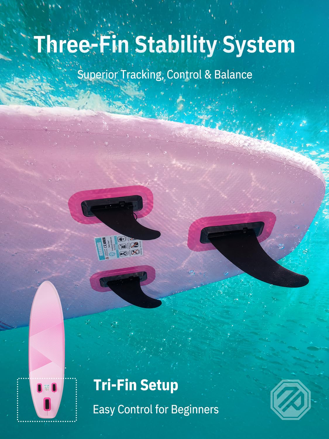 Niphean Inflatable Stand Up Paddle Board with SUP Accessories, Anti-Slip EVA Deck, 10’6’’ Inflatable Paddle Boards for Adults & Youth of All Skill Levels,Pink