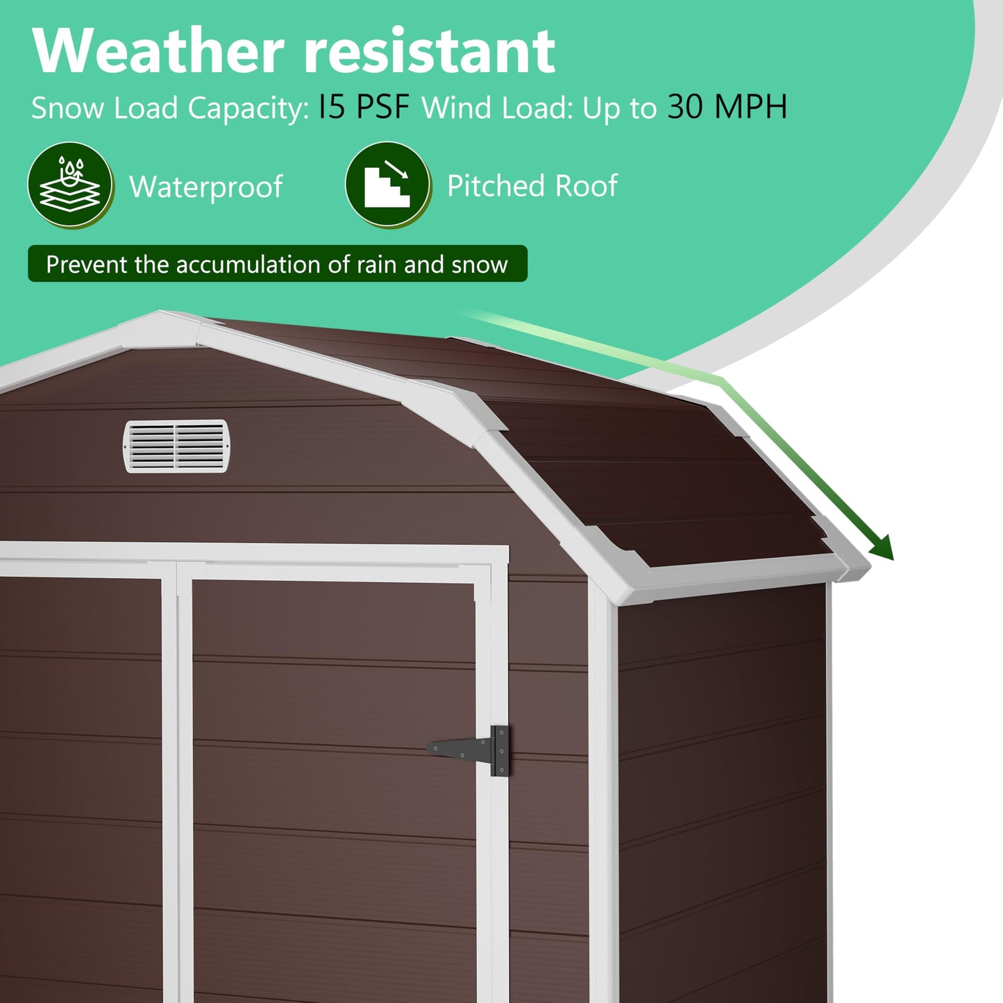Shed, 6x4.5 ft Resin Storage Shed for Backyard, Durable All-Weather Storage and Sheds & Outdoor Storage, Large Outdoor Storage Box Style Outdoor Shed, Garden Resin Building, Brown