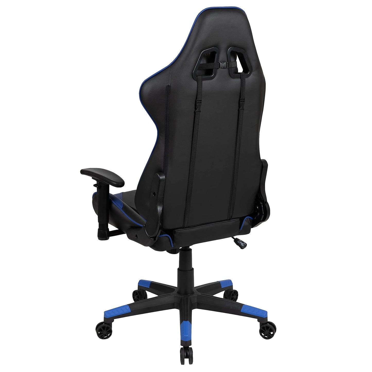 Flash Furniture X20 Gaming Chair Racing Office Ergonomic Computer PC Adjustable Swivel Chair with Fully Reclining Back in Blue LeatherSoft