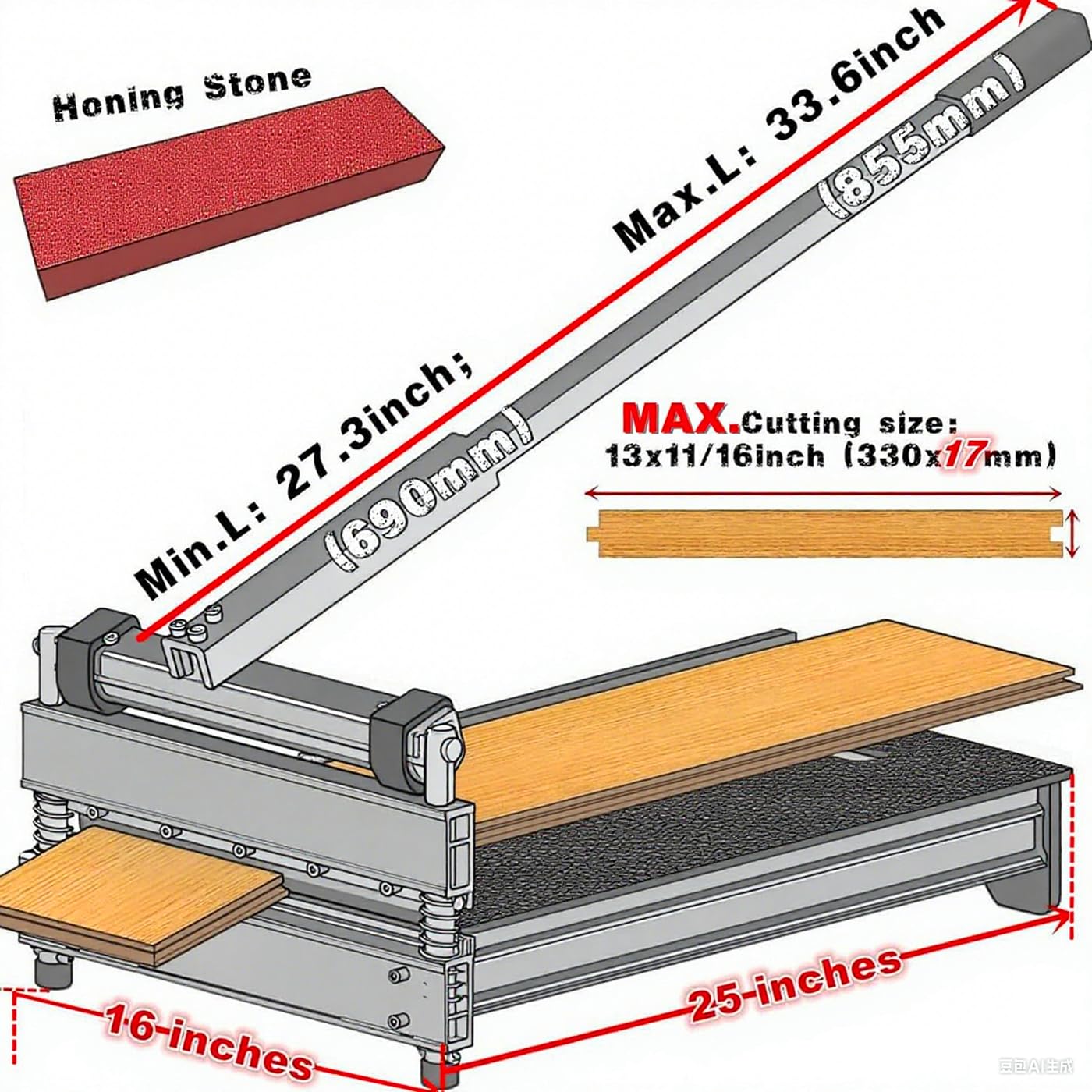 17mm Pro Heavy Duty Laminate | Vinyl Floor Cutter, Full Cut 13" Engineer wood, Laminate, LVP/T, VCT, SPC, LSPC, VSPC, ABC, WPC; Superstrong| Top Quality| Best Tool