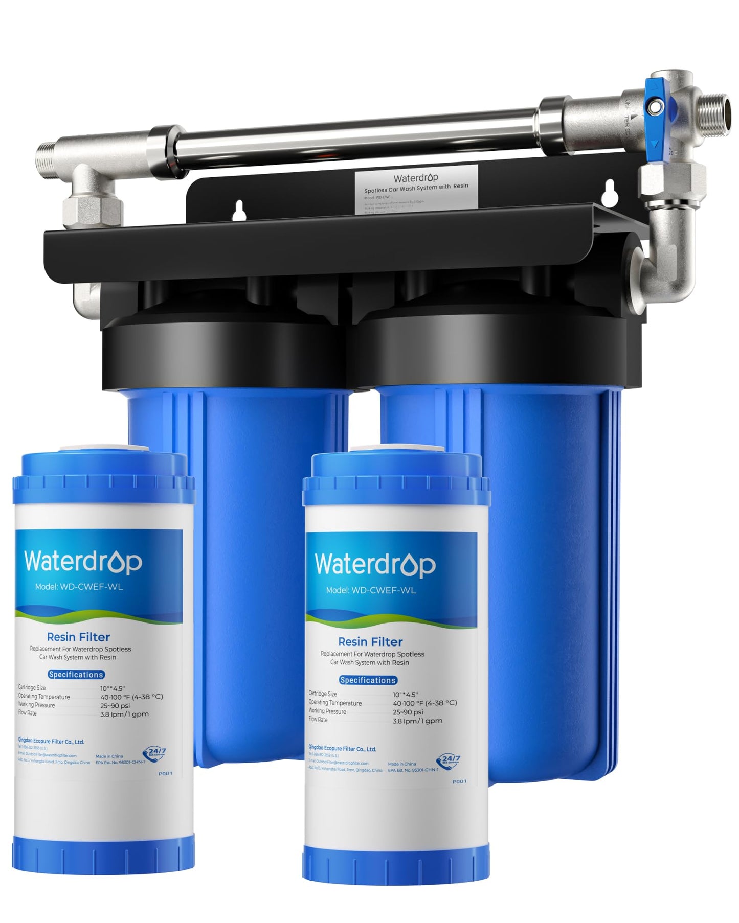 Waterdrop Spotless Car Wash System with Resin, Deionized Water System, Spot Free, Works for All Vehicles, RV, Motorcycles, Windows, Boats, Planes and More, No Towel Drying