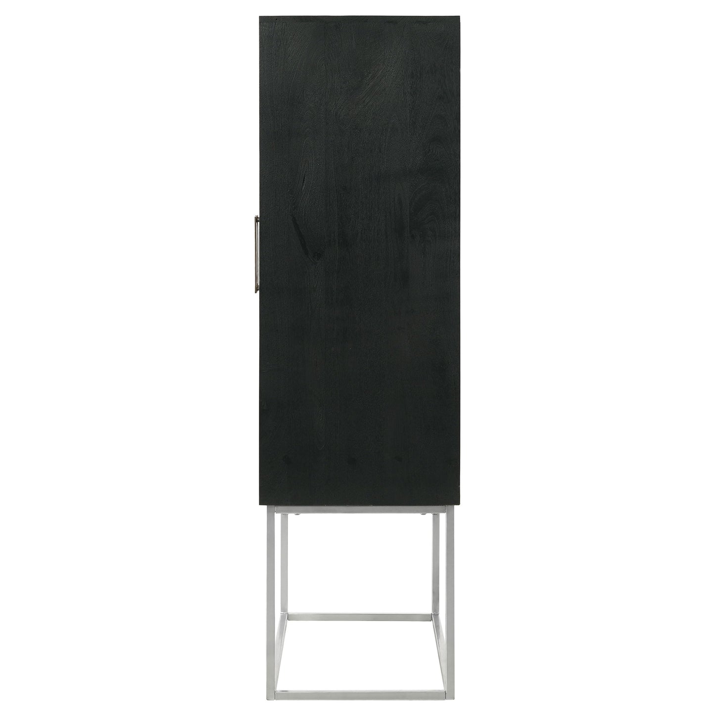 Coaster Home Furnishings - Borman - Wood and Metal - 2-Door Home Bar Cabinet with Wine Bottle Storage, Drawer, and Fixed Shelves - Dining Room & Living Room - 36-Inch - Walnut and Black - 950318