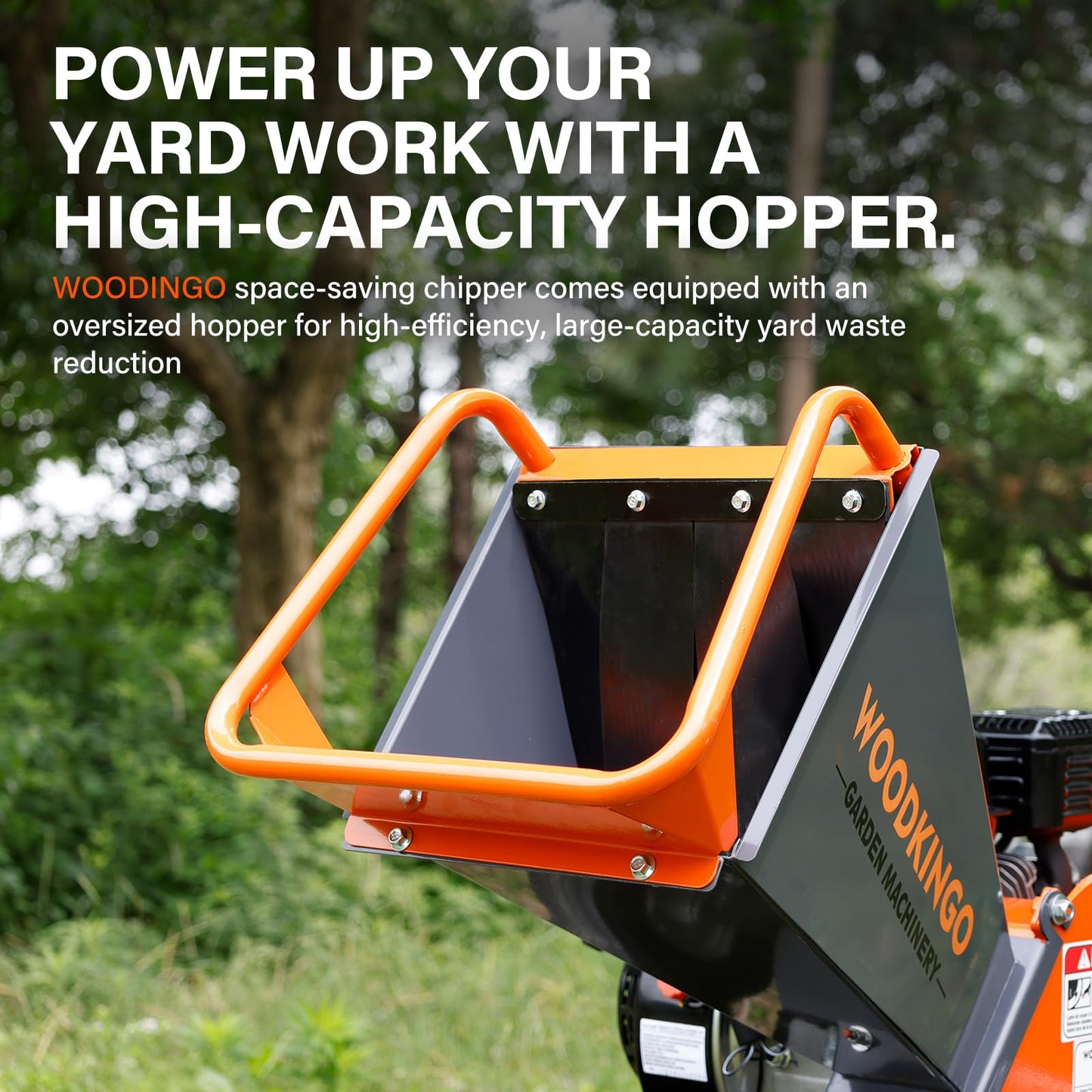 WOODKINGO Wood Chipper Shredder Mulcher Heavy Duty 7 HP Gas Powered Compact Rotor Assembly 3 Inch Max Capacity 212cc Gas Powered Engine 4-Stroke Fast Chipping Chopping for Forestry, Gardens (WK-01)