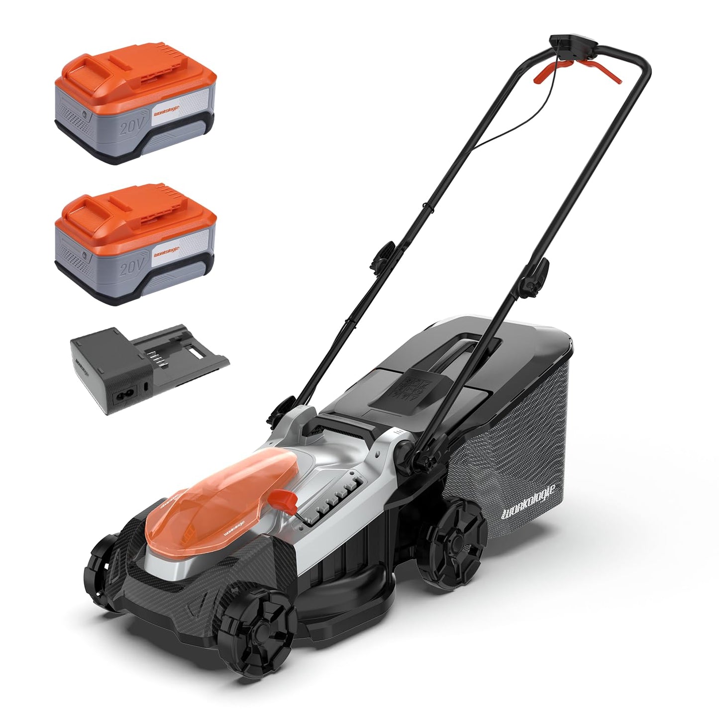 18 Inch Electric Lawn Mower, 2×20V Brushless Mower with 6-Position Height Adjustment, Cordless Push Lawn Mower, 2×5.0Ah Batteries & Charger Included