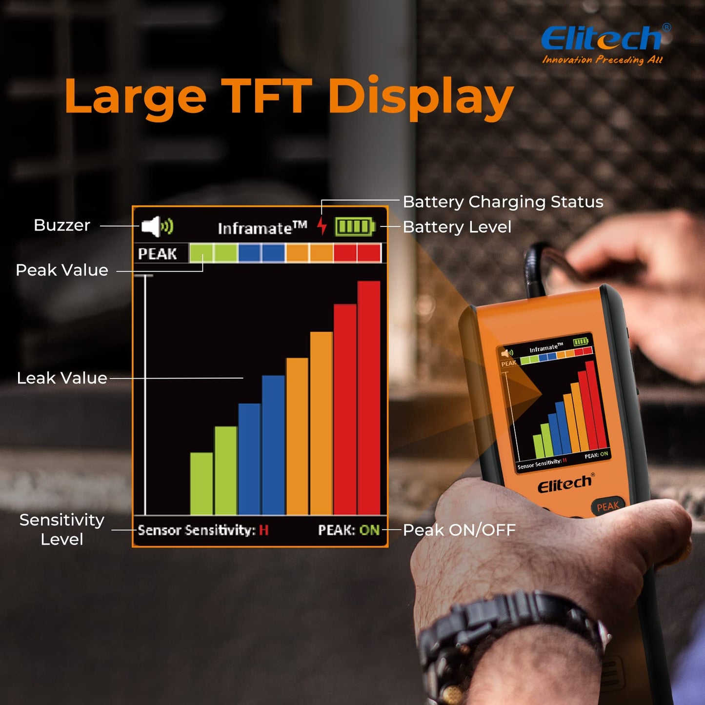 Elitech Inframate C Infrared R-744 Refrigerant Leak Detector Carbon Dioxide CO2 Leakage Tester