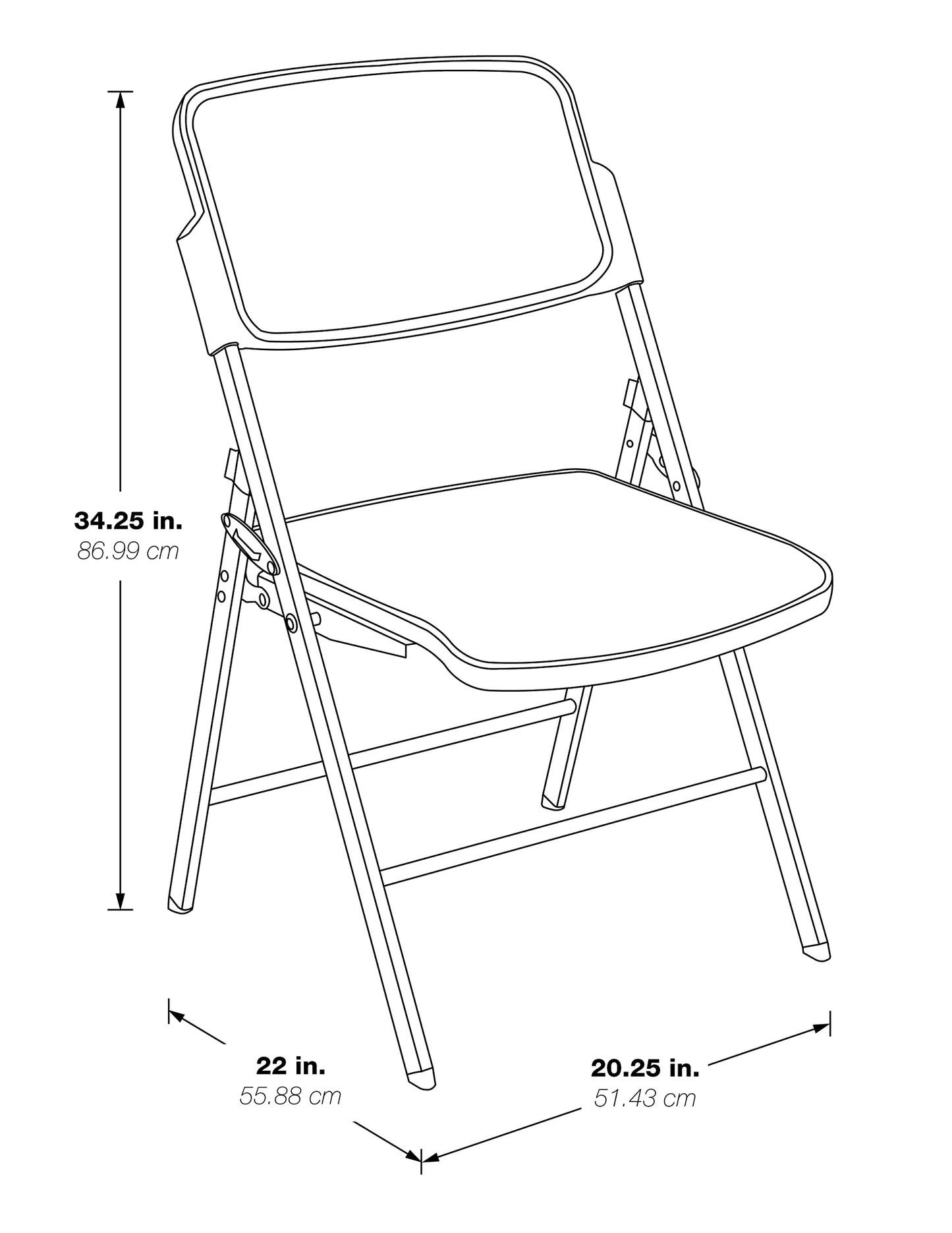 Office Star Deluxe Breathable ProGrid Seat and Back Folding Chair 2-Pack, Black Finish Frame
