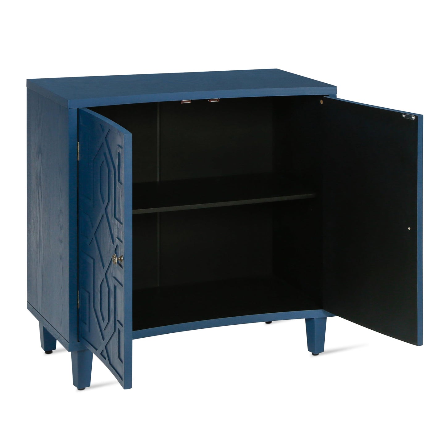 Merax Modern Storage Accent Cabinet with 2 Doors and Adjustable Shelf, Wood Sideboard Console Cabinet for Living Room, Hallway, Bedroom, Dining Room, Navy Blue Finish