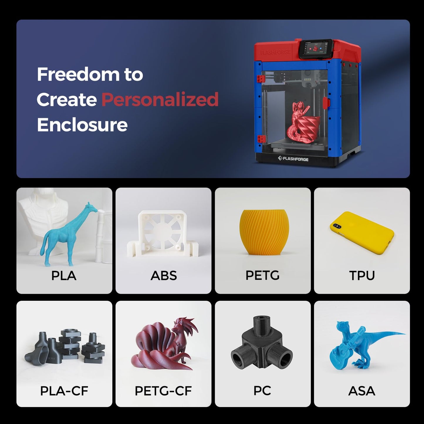 FLASHFORGE Adventurer 5M 3D Printer,Support PLA-CF,Print Size 220x220x220mm