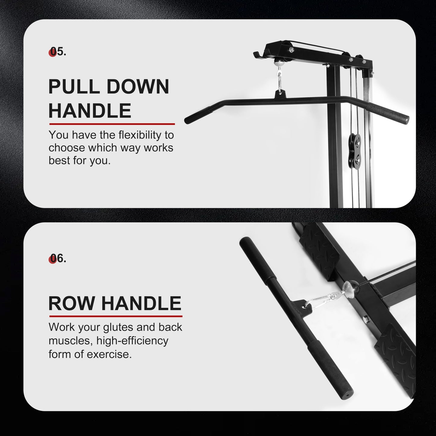 Fitvids LAT All-in-one Machine with High and Low Pulley Station, LAT PullDown and LAT Row Cable Machine, LAT Tower with Adjustable Leg Support for Home Gym Total Body Training