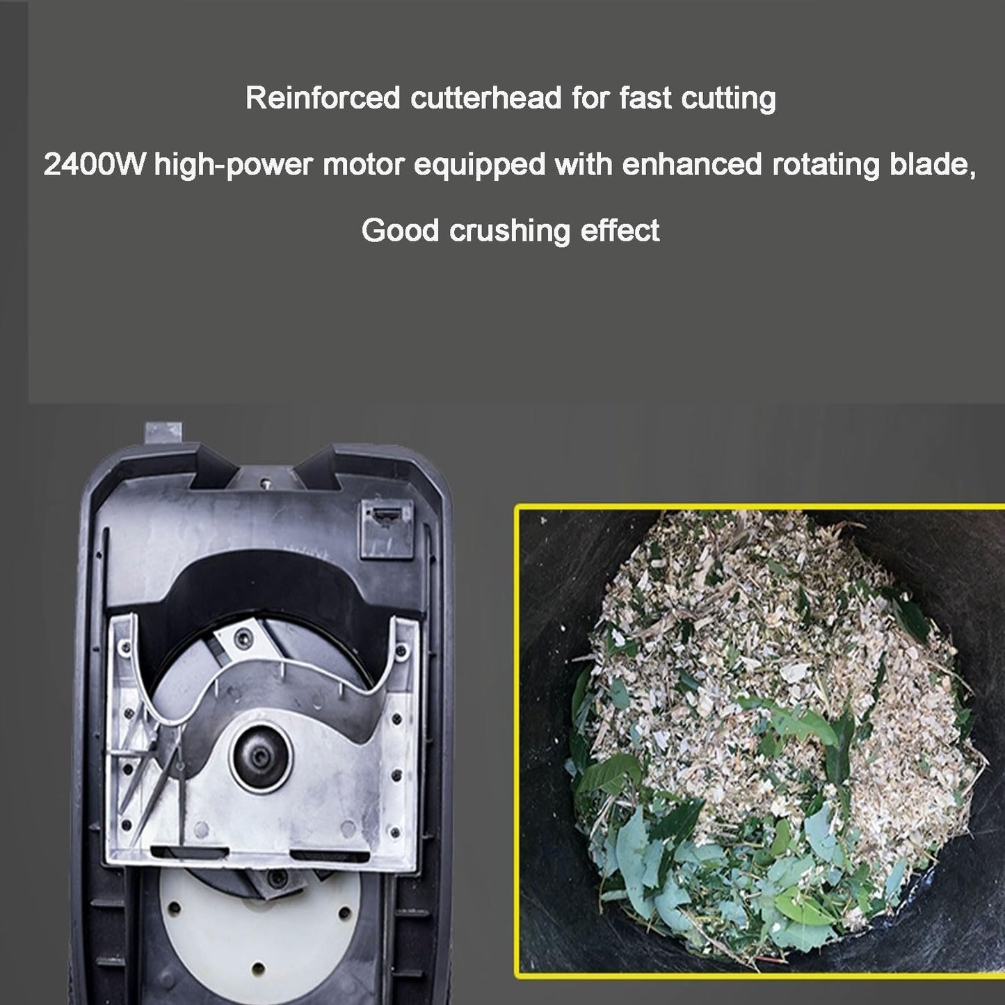 2400W Electric Wood Chipper, 4500rpm Portable Tree Branch Shredder, with 50L Collection Bag&30m Power Cord, 40mm Cutting Direct, Overload Protection Switch, for Shredding Hedge Scrap, Bush Waste