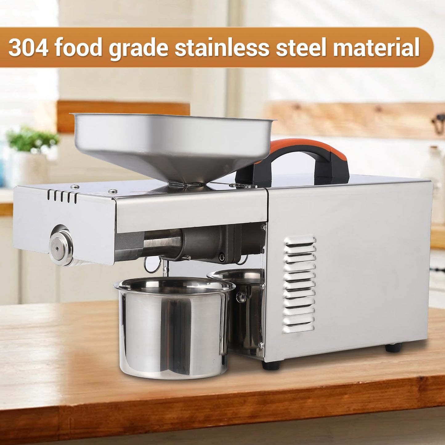 EliteEdge 900W Stainless Steel Oil Press Machine, Automatic Cold Press Oil Extractor for Home Use, Electric Seed and Nut Oil Maker with Temperature Control
