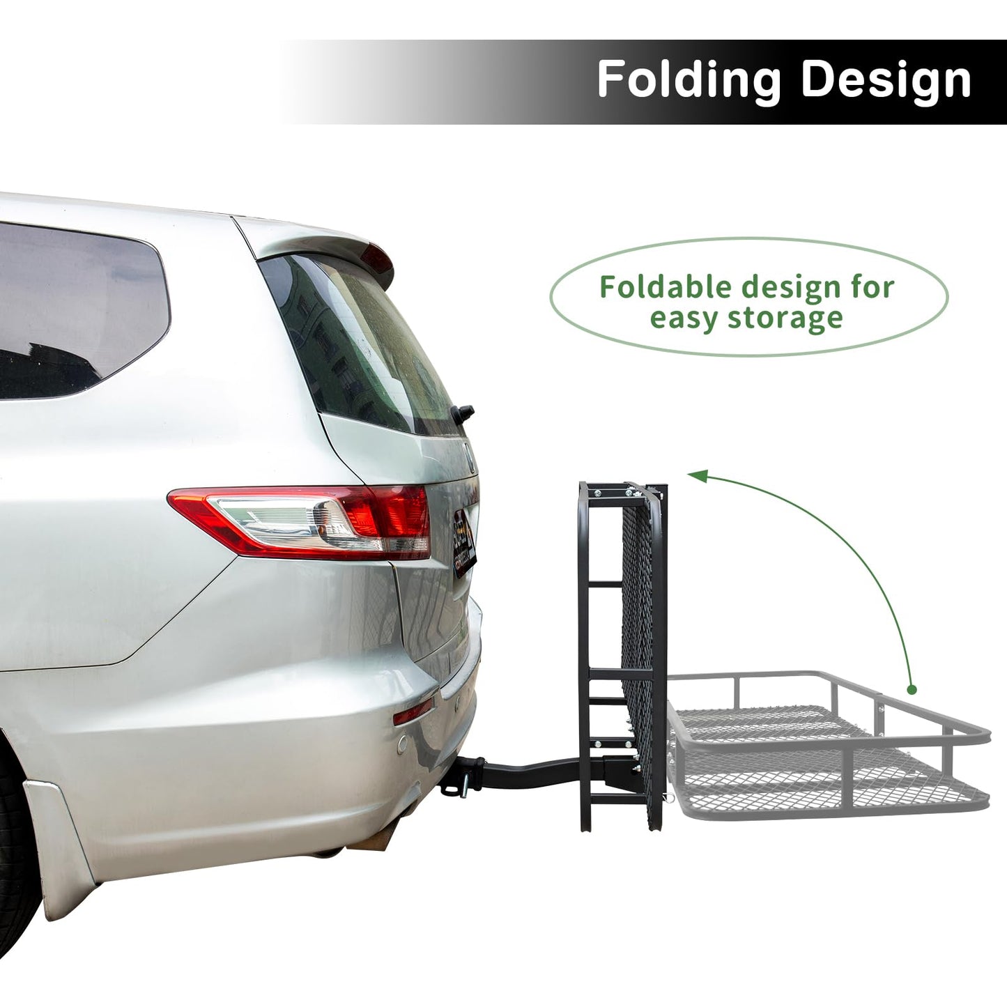 Leader Accessories Folding Hitch Cargo Carrier Rack with Bag 60"x24"x6"