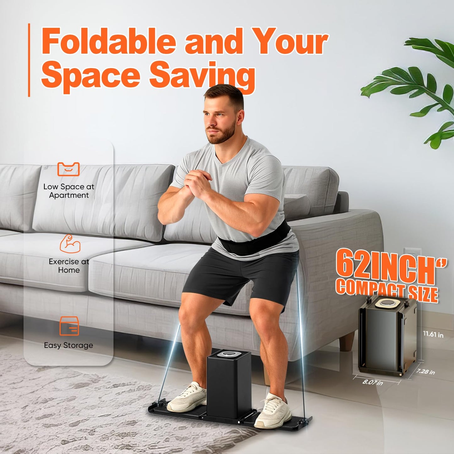 SR3 PRO Smart Home Gym Equipment, Foldable Home Gym for Small Spaces, Portable Full Body Workout Machine with Up to 180lbs Dynamic Resistance