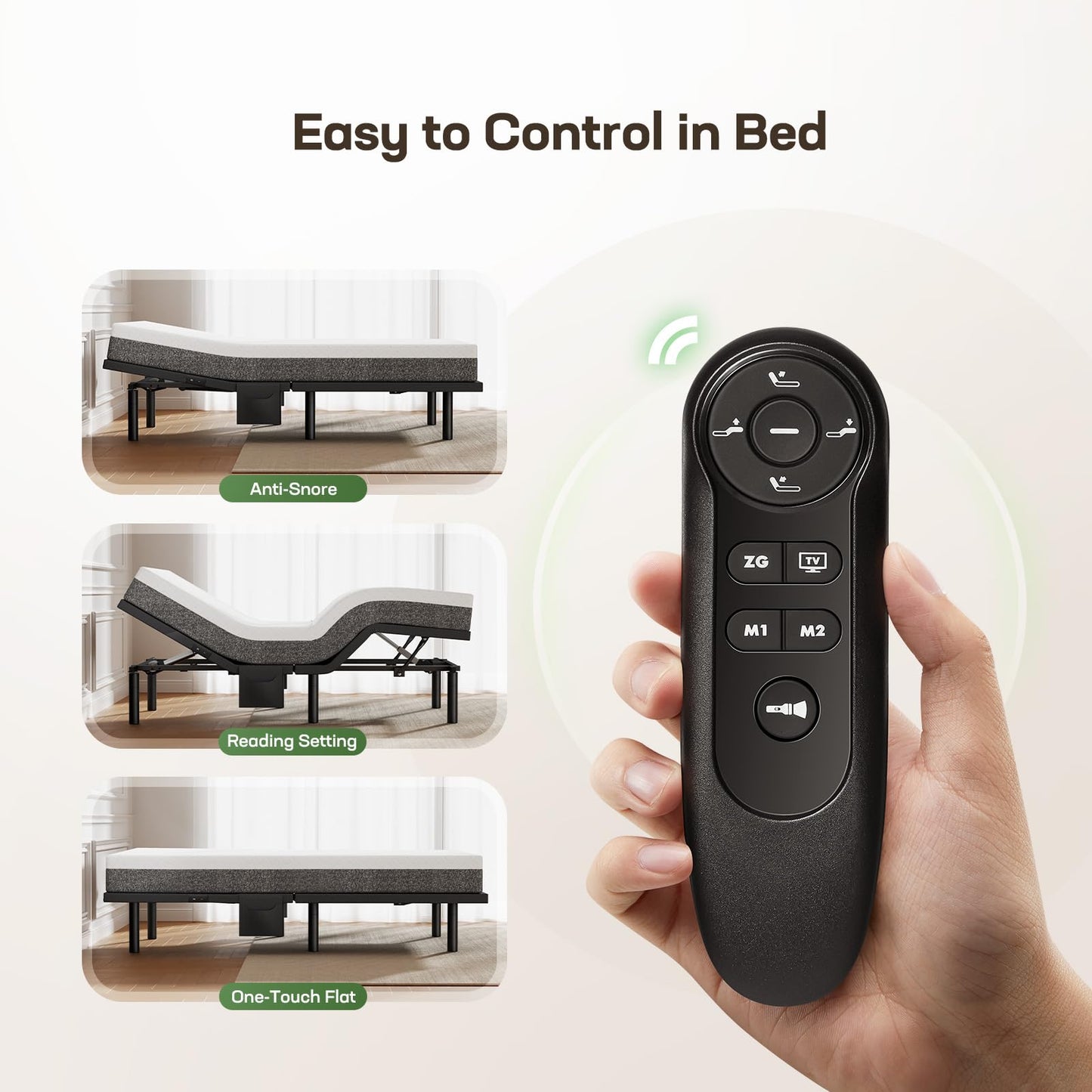 Marsail Twin XL Adjustable Bed Base Frame, 4 Ports USB A&C Adjustable Bed Base with Under-Bed Nightlight, 3 Minutes Fast Assembly, Wireless Remote Control Adjustable Bed with 4 Height Options