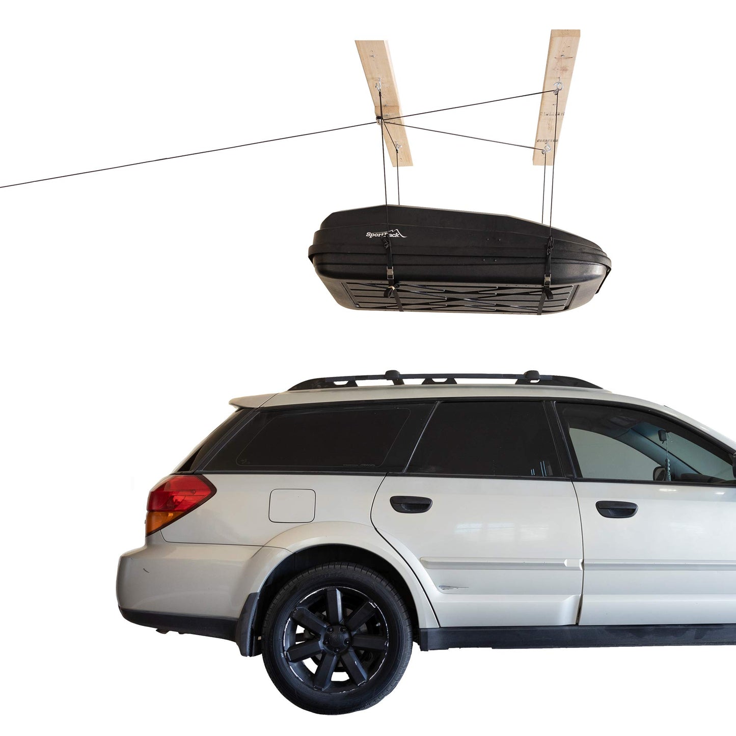 HARKEN Hoister Heavy Cargo Carrier Overhead Garage Storage 4-Point Hoist System for 145lb Carriers, Boxes, Kayaks, Canoes (145lb max load,10ft.Ceiling), Model 7803