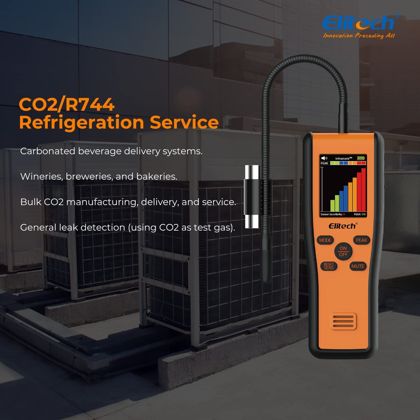 Elitech Inframate C Infrared R-744 Refrigerant Leak Detector Carbon Dioxide CO2 Leakage Tester