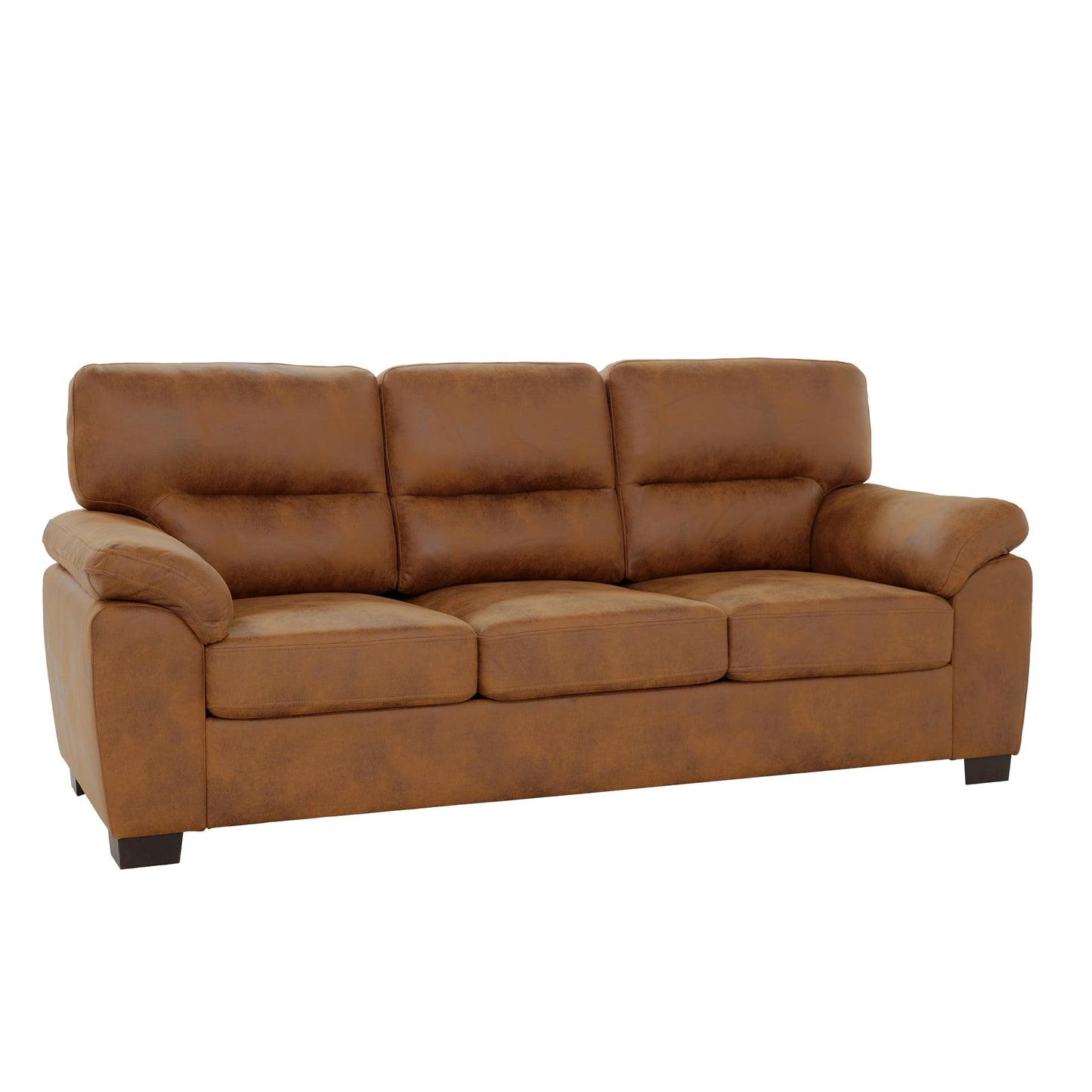 Eafurn Mid-Century Modern 3-Seater Loveseat Sofa Couch with Sturdy Wood Frame & Cushioned Armrests, 81" Compact Faux Leather Settee Furniture for Living Room, Apartment, Office