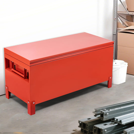 ExploreHorizon Aluminum Truck Tool Box Jobsite Storage Box Toolbox Chest Cabinet Heavy Duty Truck Bed Toolbox Gangboxes Tools Organizer Pick Up Truck Bed RV Trailer With Side Handles