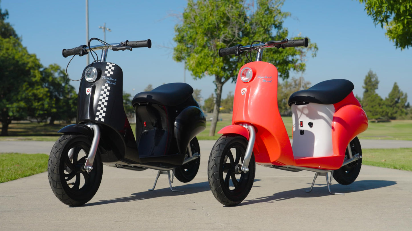 Razor Electric Retro Scooter for Ages 8+, 170 lb Max Weight, Roma, w/ 250W Motor, 12” Tires & 24V Battery, Up to 15 MPH, Pocket Mod – Lightweight Ride On Motorcycle Bike for Young and Teen Riders