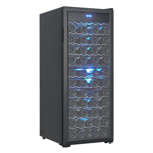 Acekool 80 Bottle Wine Cooler Refrigerator, Dual Zone Wine Fridge Freestanding with Stainless Steel and Professional Compressor, Fast Cooling Low Noise, for Red White Wine, Champagne, Beer
