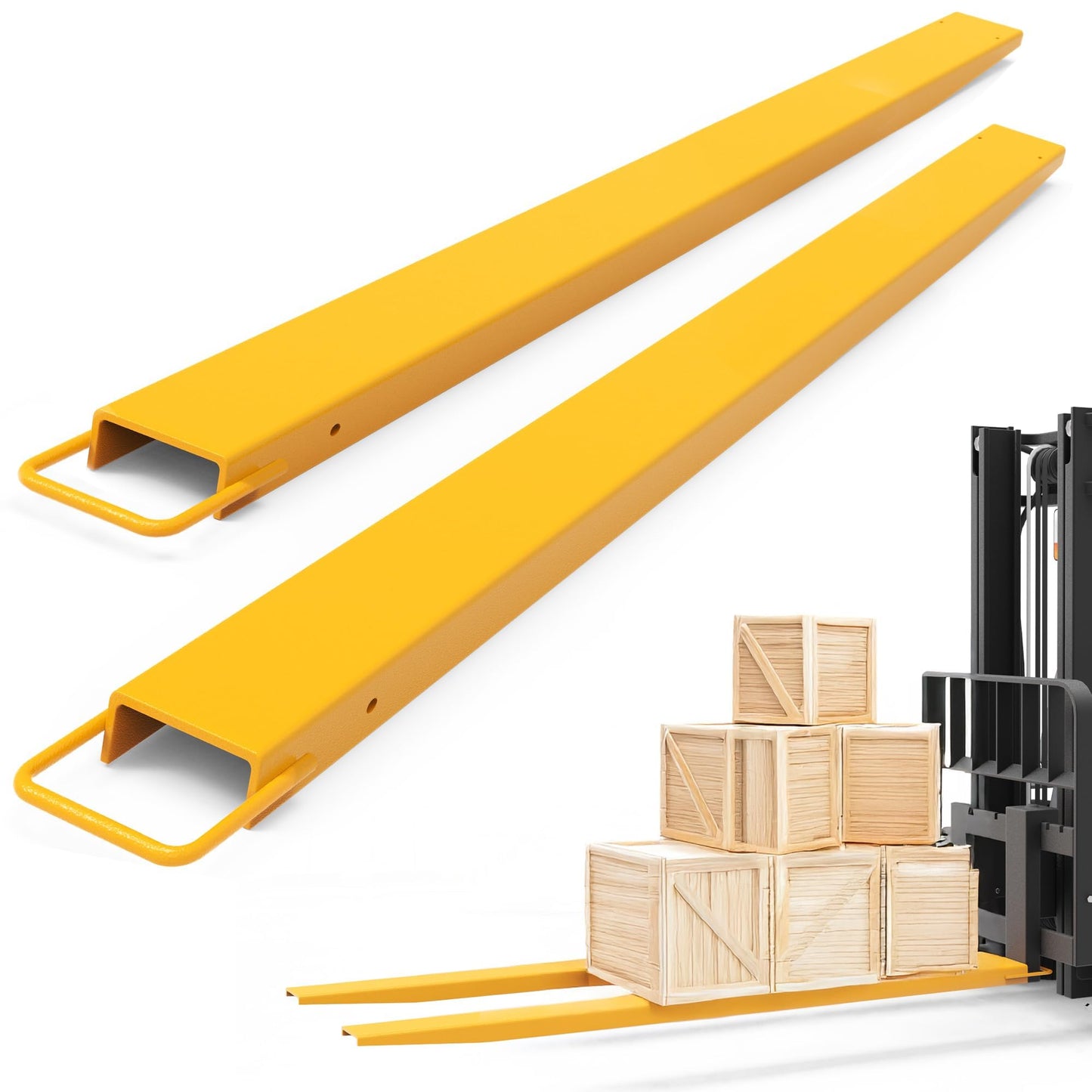 YINTATECH Forklift Extensions 4.5in Width, Heavy Duty 92 Inch Pallet Fork Extension for Forklift Truck, 1 Pair Forklift Extensions Fits for 4" Wide Fork