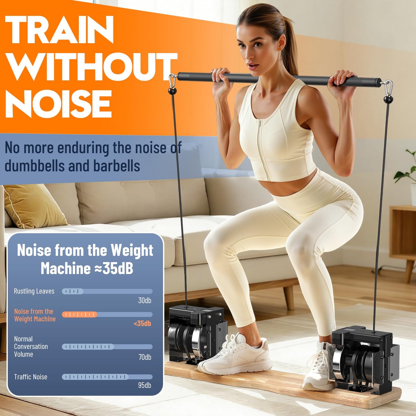 RevFit Home Gym Equipment – 33–45LBS All-in-One Portable Workout Machine for Full-Body Strength Training, Compact Home Fitness System, 31 inch