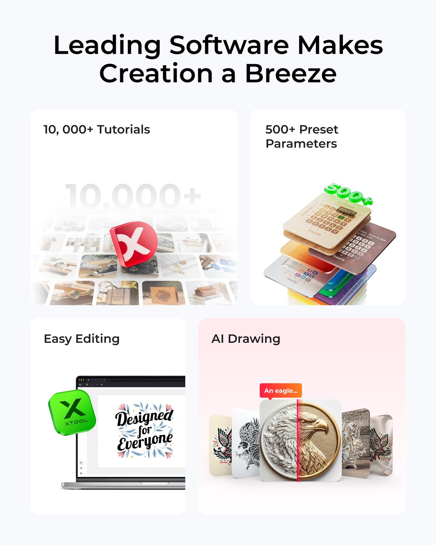 xTool M1 Ultra Laser Cutter and Engraver Machine, 4-in-1 Craft Machine with 10W Laser Engraver, Inkjet Printing, Blade Cutting, Pen Drawing, Easy to Use on 1000+ Materials - Advanced Bundle