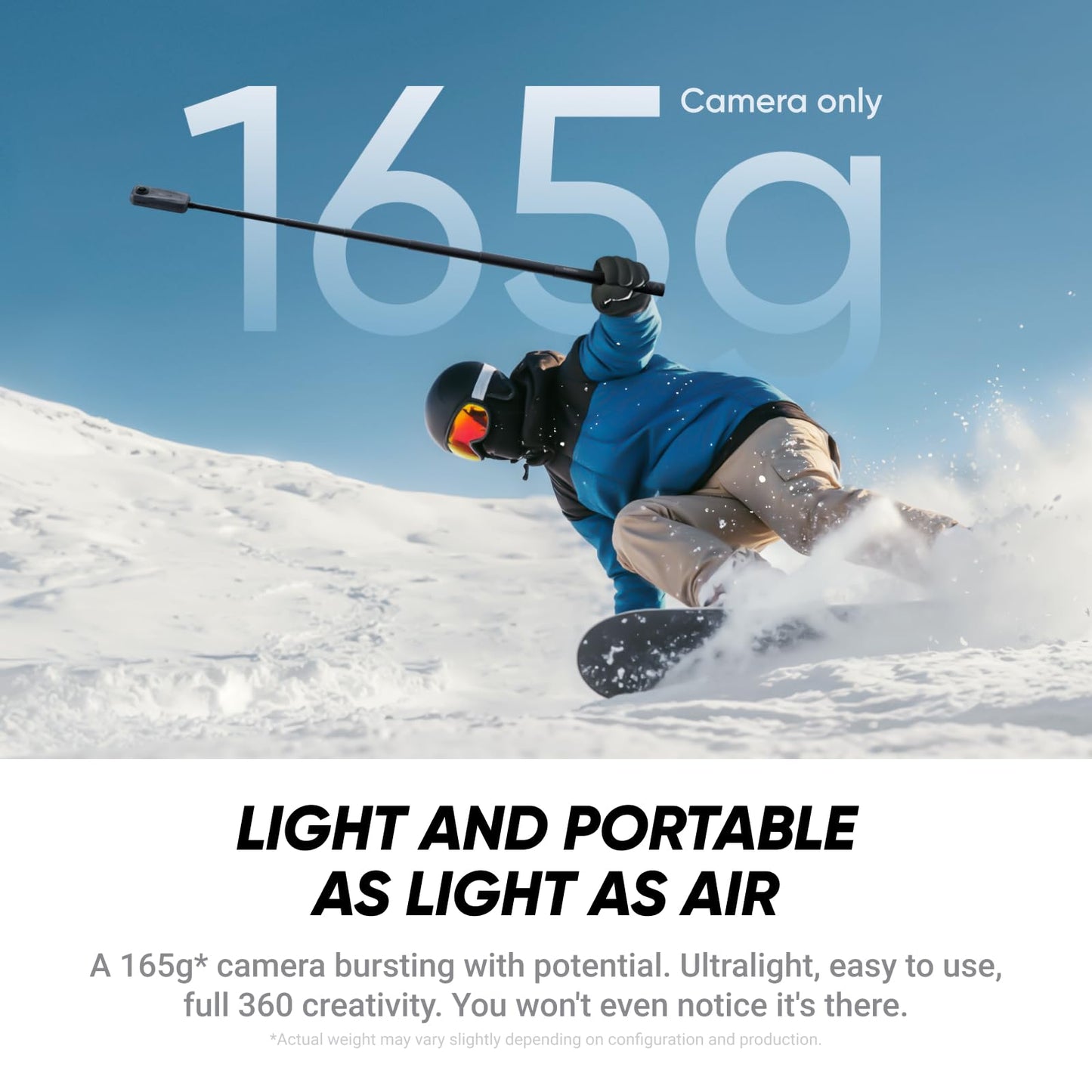 Insta360 X4 Air Starter Bundle - Lightweight 165g 8K 360 Camera, Invisible Selfie Stick, Replaceable Lenses, Shoot First & Frame Later, Built-in Wind Guard, FlowState Stabilization, AI-Powered App