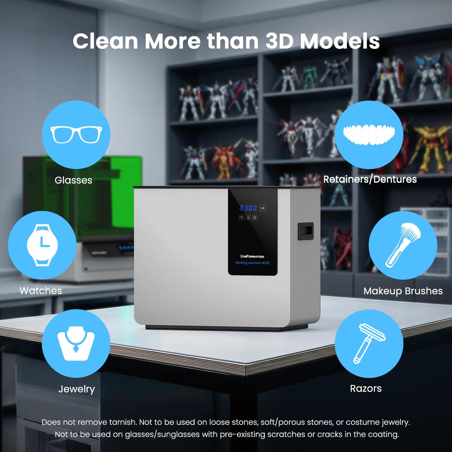 Uniformation Wash Machine Compatible with Resin 3D Printer, Wash Station for LCD/DLP/SLA 3D Printed Models, Resin Washer Cleaner Washing Size 9.3" x 5.5" x 8.3"