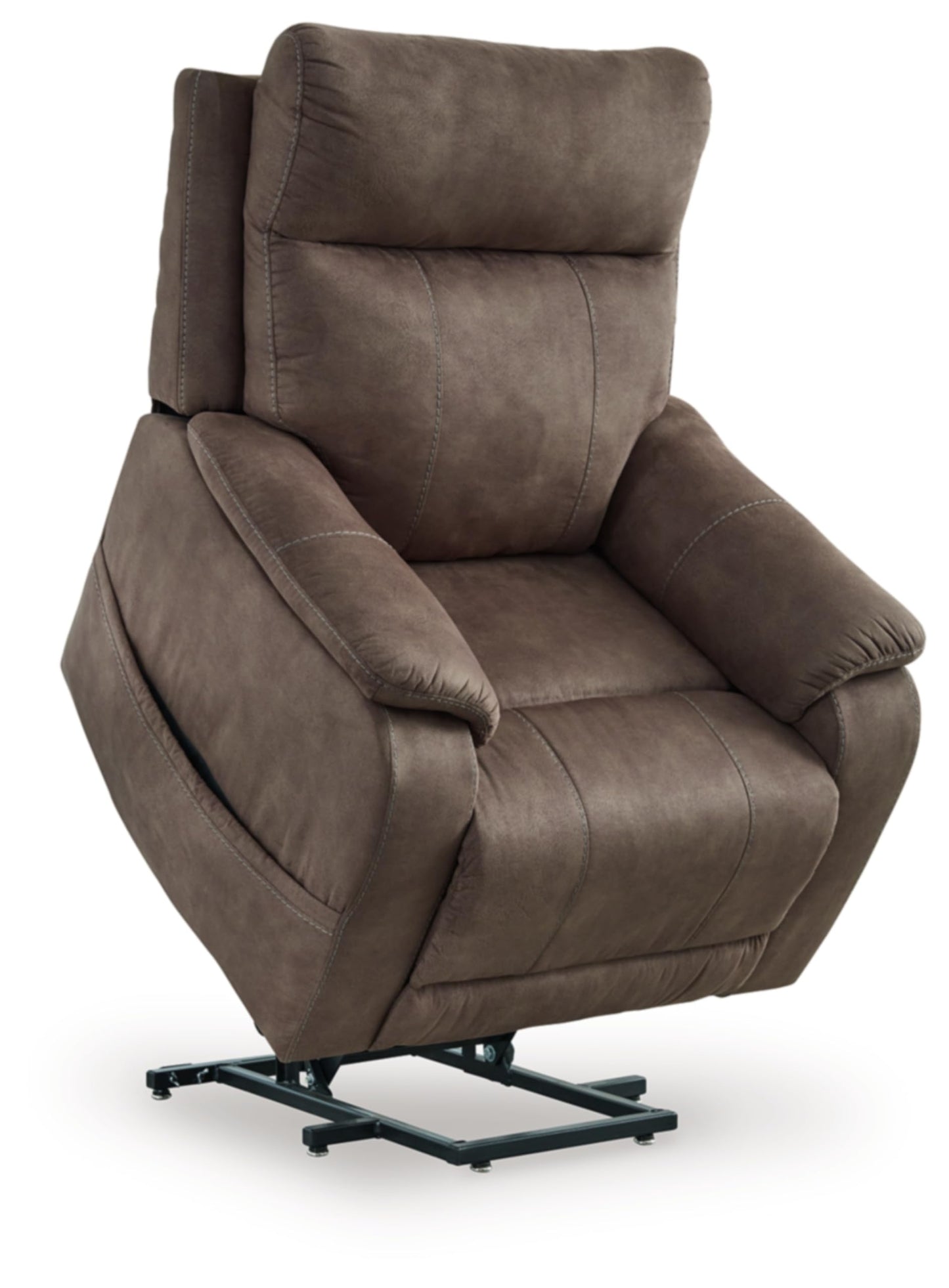 Signature Design by Ashley Crestmeade Modern Dual Motor Power Lift Recliner with Adjustable Backrest, USB Ports, Heat and Massage Function, Dark Brown