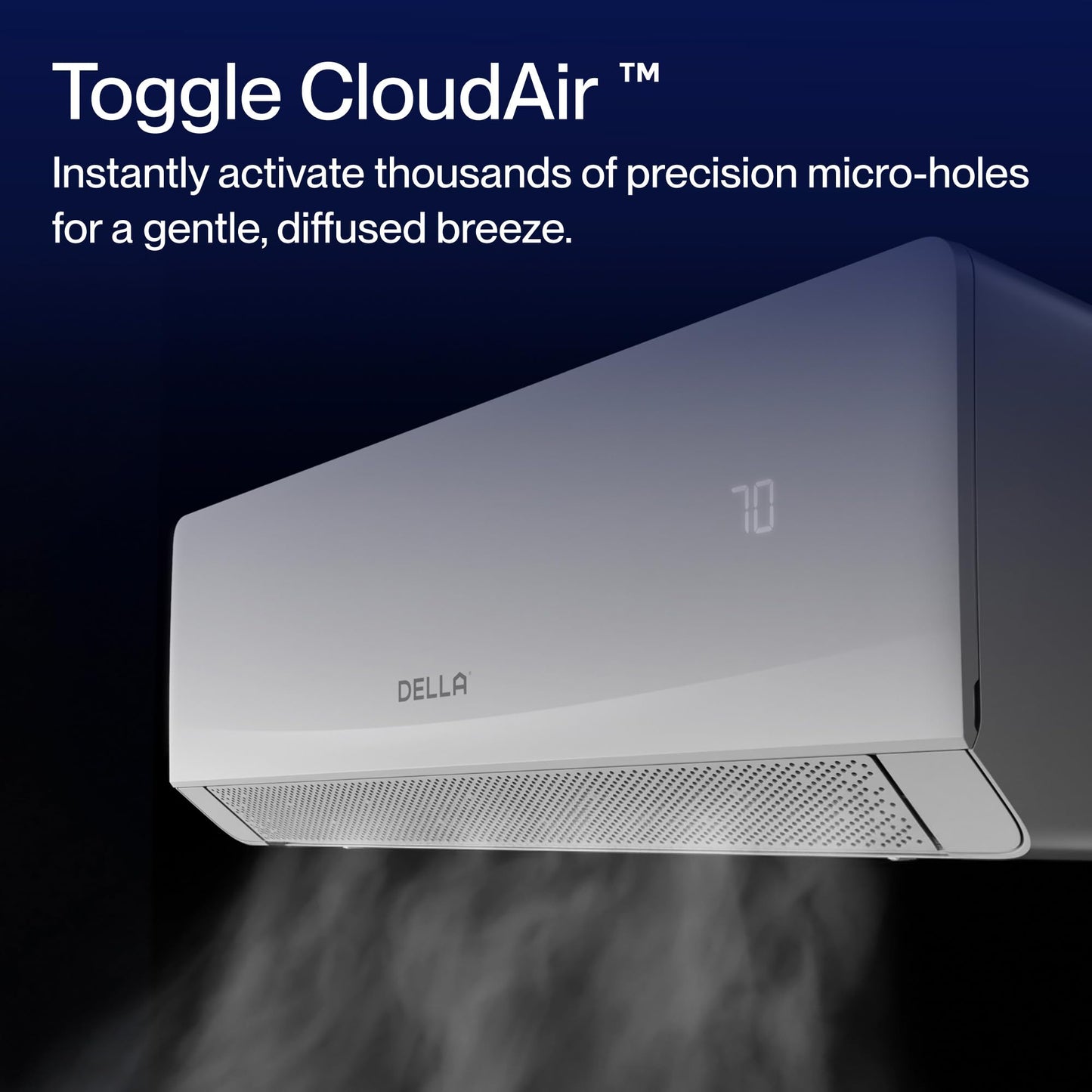 DELLA Serena CloudAir Series 12000 BTU Mini Split AC with Soft Airflow, Energy Star 22 SEER2 115V, 1 Ton Inverter Heat Pump Ductless AC for up to 550 Sq.Ft, WiFi & Alexa, Pre-Charged, 16.4ft Kit