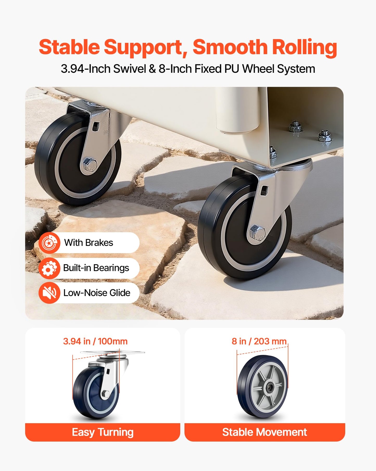 VEVOR 2000LBS Heavy-Duty U-Boat Cart, Platform Truck Dolly with 6 Wheels & Dual Detachable Handles, Heavy Duty Steel Utility Cart for Warehouse/Manufacturing Plant/Logistics Center/Job Site