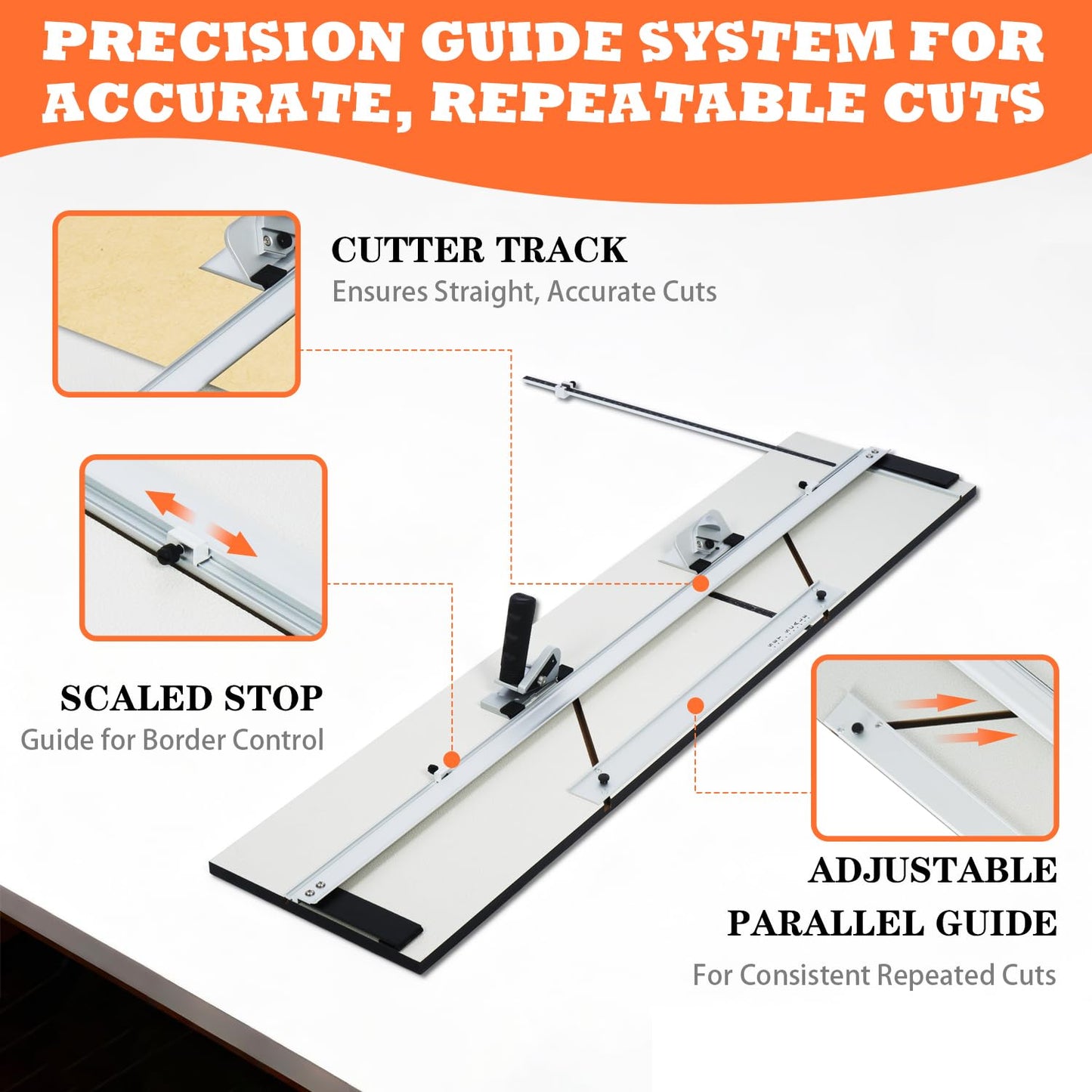 FWTRMRC 47in Mat Cutter for Framing, Compact Board Mounted Mat Board Cutter with Straight & 45° Bevel Cutting Heads Ideal for Framing Pictures DIY & Artwork Projects