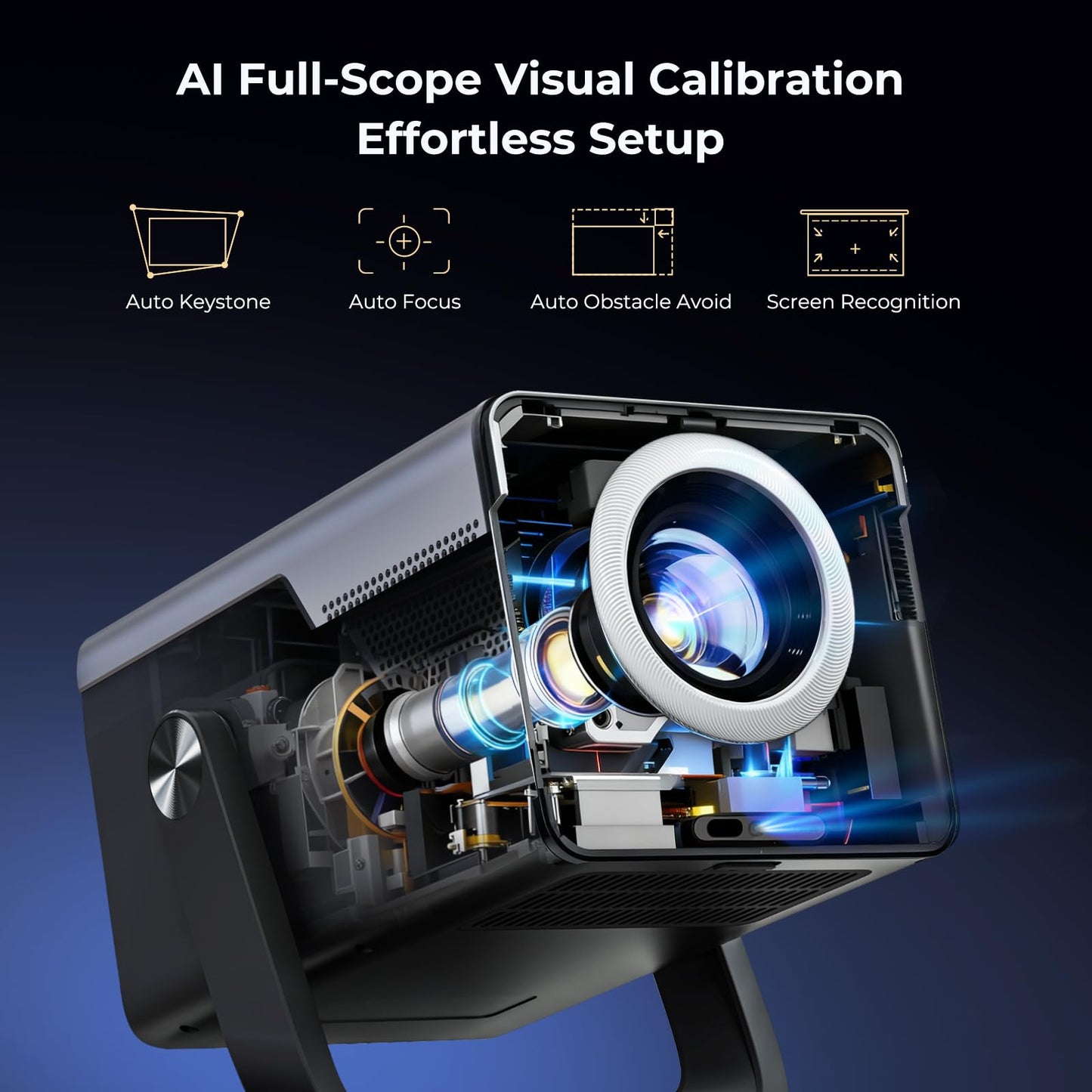 [2000 ANSI Daylight Visible] Native 1080P Smart Video Projector 4K 8K Input, Android 14 Projecteur Portatif with HiFi Sound, Auto Focus & Keystone, WiFi Bluetooth Home Theater for iPhone/Netflix X7