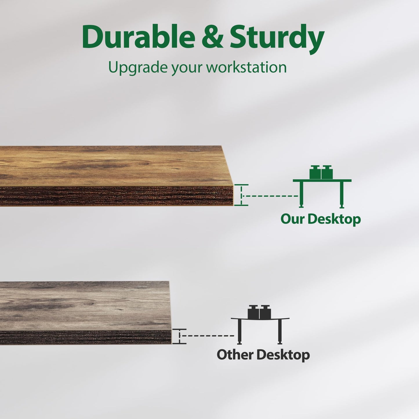 Agilestic Electric Standing Desk, 63 x 24 Inches Height Adjustable Desk, Sit Stand up Desk for Work Office Home, Splice Board, Rustic Brown