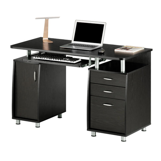 Techni Mobili 48''W Computer Desk with File Cabinet & Drawers, Espresso