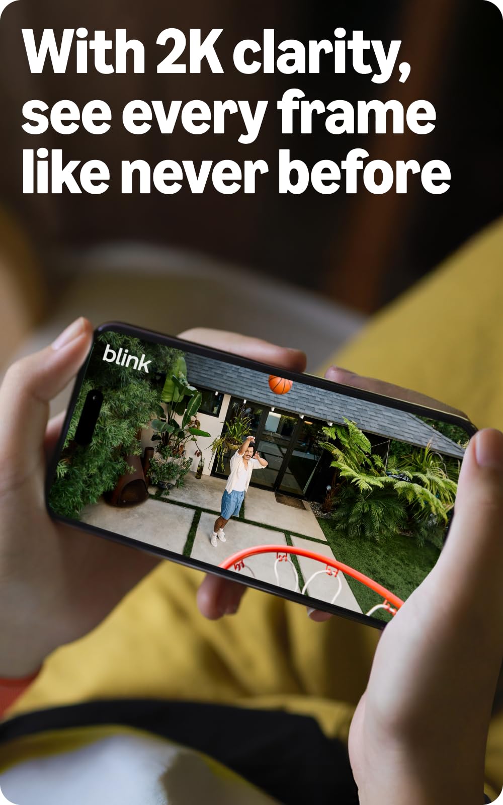 Blink Outdoor 2K+ (newest model) — Wireless smart security camera, 2K video resolution, enhanced audio, two-year battery. Sync Module Core included — 5 camera system (White)