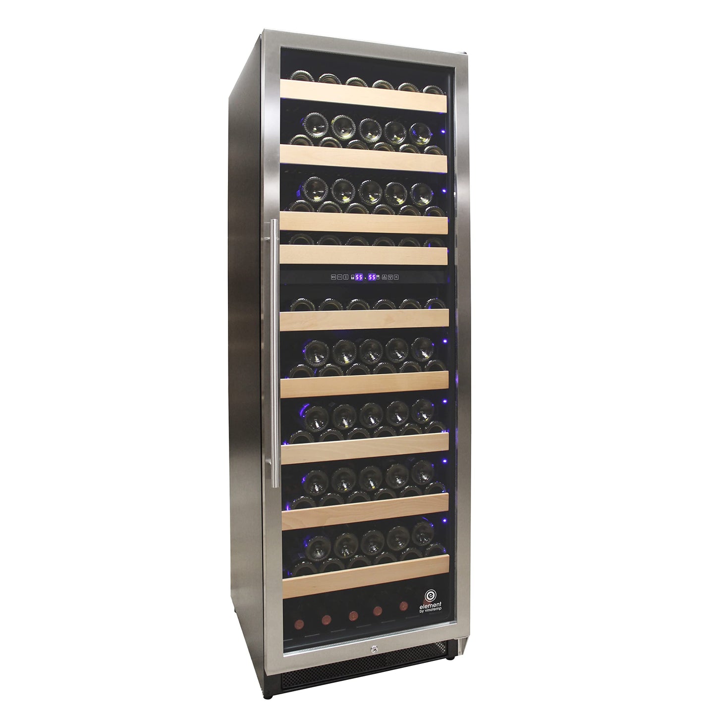 Vinotemp 215 Bottle Wine Cooler Refrigerator, Built-in or Freestanding Wine Fridge with Digital Temperature Control, Glass Door and Safety Lock, Right Hinge, 215 Bottle, Black