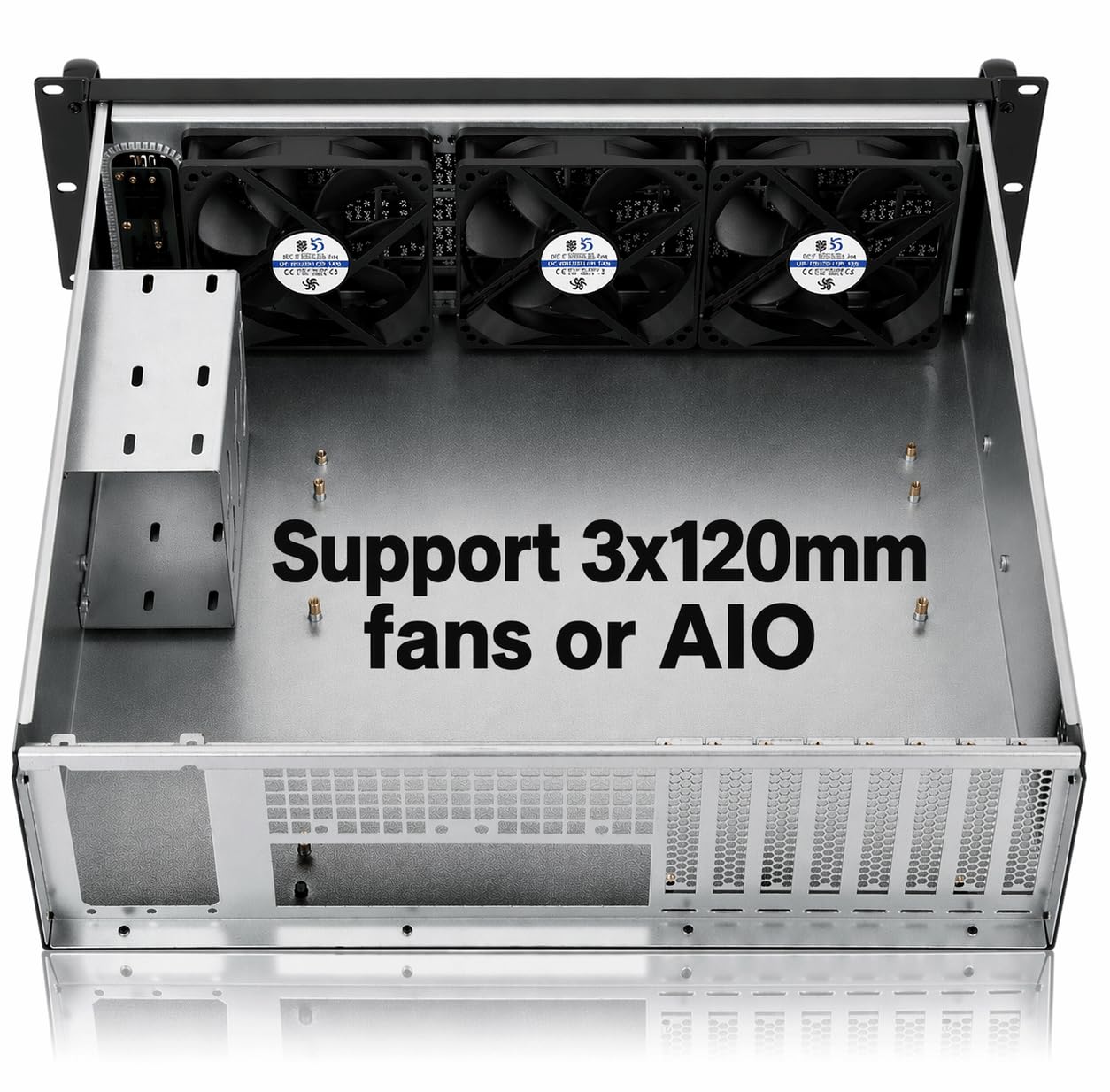 RackChoice 3U rackmount Server Chassis Support Liquid Cooling Compatibility up to Elevated 360mm Radiator Support SFX PSU/ATX/MicroATX/Mini-ITX MB